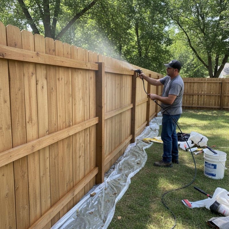 Pine Fence Staining