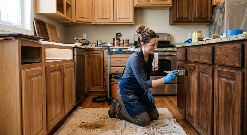 Oak Cabinet Refinishing in Lafayette, IN
