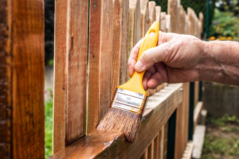 Pine Fence Staining Process